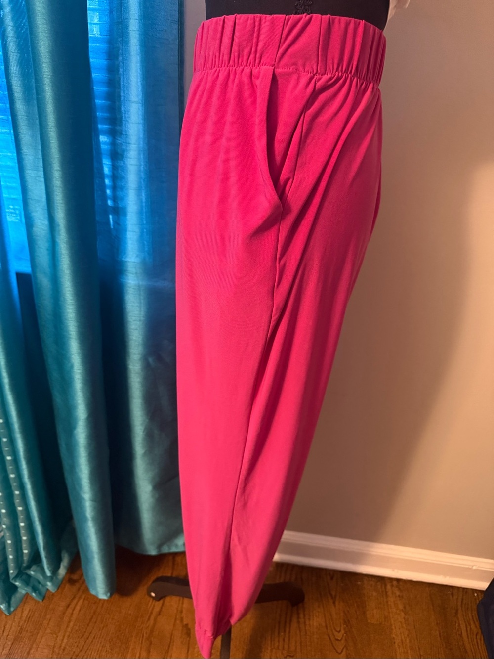 Zara Hot Pink Elastic-Waist Track Pants